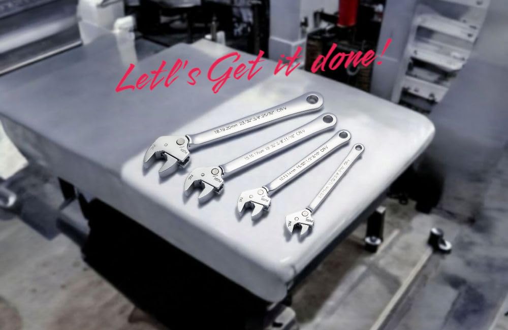 Zealux Tools Llave ajustable de acción de trinquete – Compatibilidad de varios tamaños (9-32 mm), acero CR-V duradero, herramienta versátil 6 en 1 para uso doméstico y profesional, fabricada en