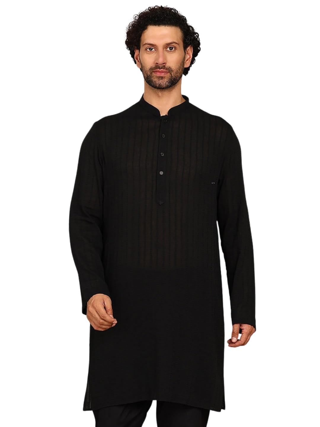 see designs Men's Full Sleeve Mandarin Collar Woven Straight Kurta-picture-16