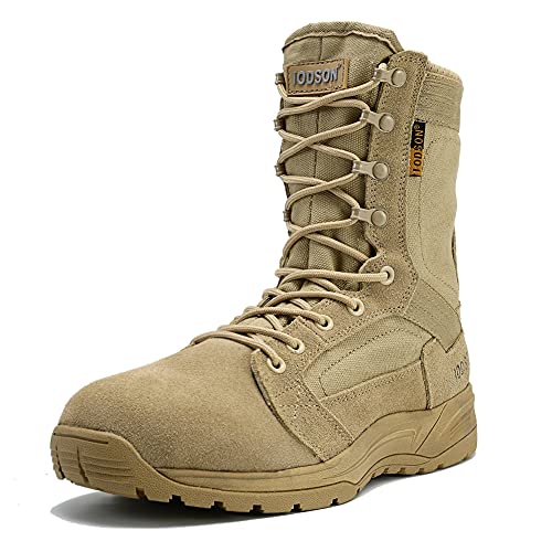 Men's Ultralight Combat Boots, Breathable Military Boots, Special Force Training Shoes, Shock-Absorbing Tactical Boots,8 Inches Lightweight Work Boots,Desert Boots,hiking boots (10D(M) US, Tan)