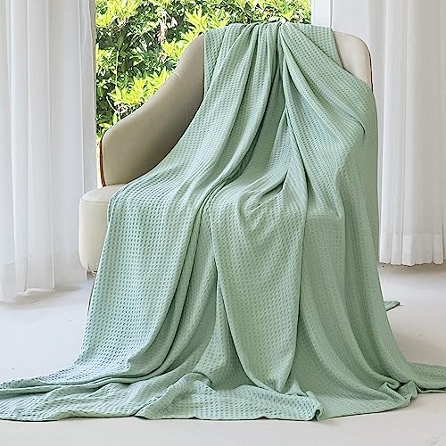 Image of AmyHomie Cooling Waffle Blanket King Size, 100% Rayon Derived from Bamboo