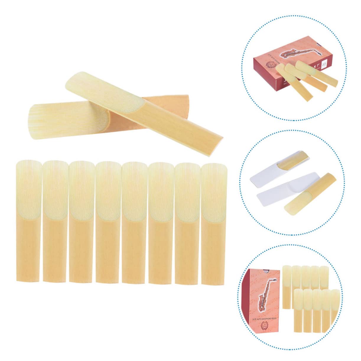ifundom 40piezas Caña De Saxofón Soprano De Accesorios Para Instrumentos Material Natural Sonido Rico y Clara Para Principiantes y Profesionales