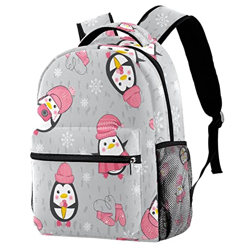 Sac à dos voyage avec porte-bouteille loisirs motifs pingouins enfants