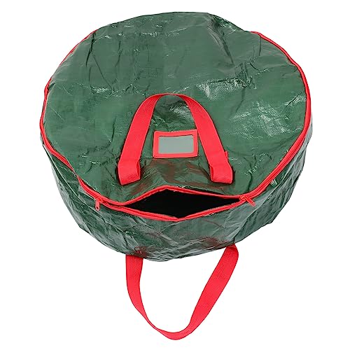 CONGARTENO 1pc Christmas Wreath Storage Bag Round Plastic Container for Holiday Decorations Pe Design for Festive Organization