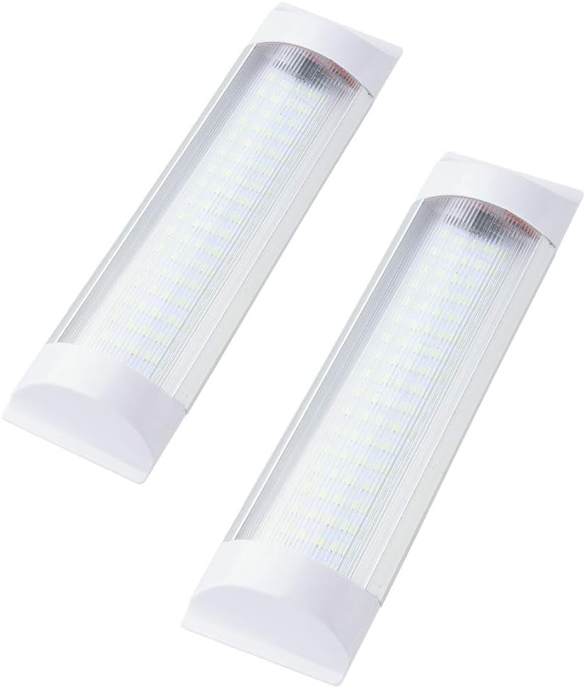 SS VISION Led Interior Light Bar, 1500LM Super Bright Energy Saving 11 Inch 10W 72 LEDs White Light Tube with On Off Switch for Car Van Truck RV Camper Boat Lorry (2 Pack)