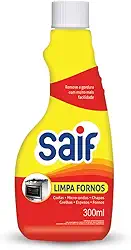 Limpa Fornos Refil Saif 300Ml, Saif, Limpador De Forno Refil, Amarelo E Laranja, Alto Poder De Limpeza, Facilitando Sua Vida, Maximizando Toda Limpeza