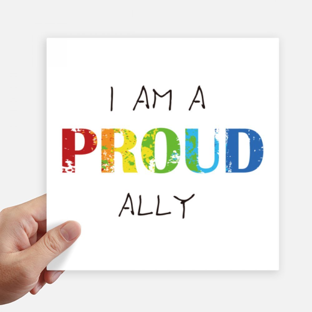 Autocollant LGBT arc-en-ciel carré 20 cm pour valise et mur Lot de 4 stickers