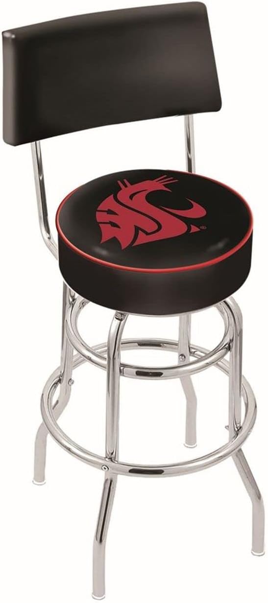 L7C4 Washington State 25" Double-Ring Swivel Counter Stool with Chrome Finish