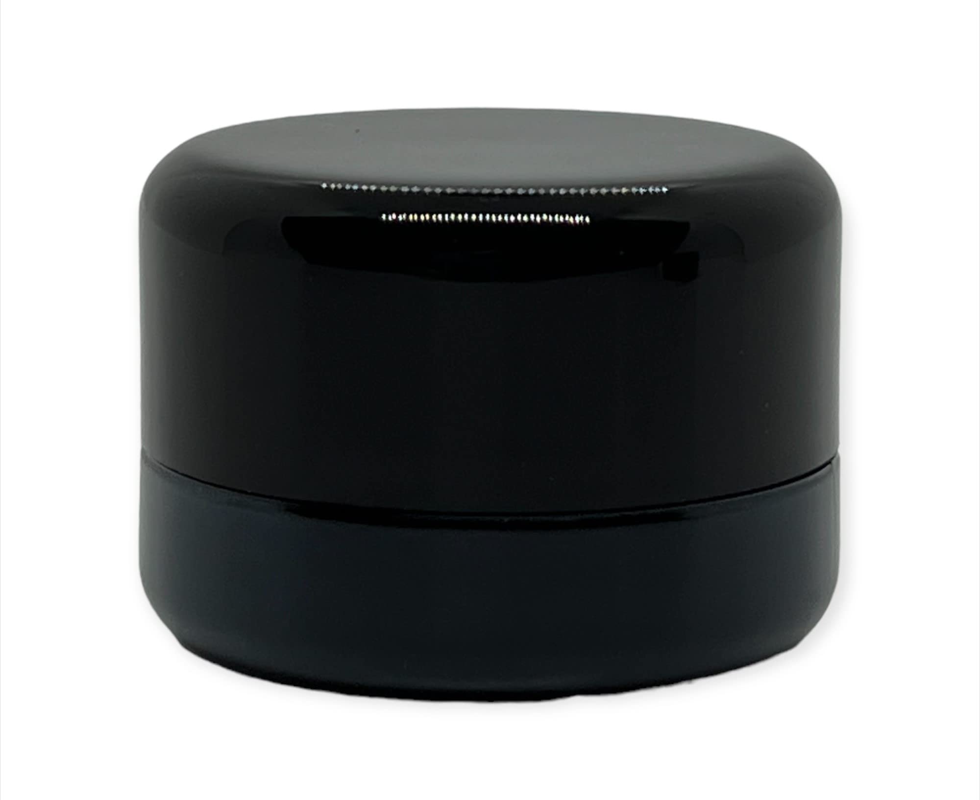 (80 pack) 5ml Clear Thick Glass Concentrate Jars with Child Resistant Lids - Containers for Lotions, Creams, Concentrates, or Oils (Black/Black)