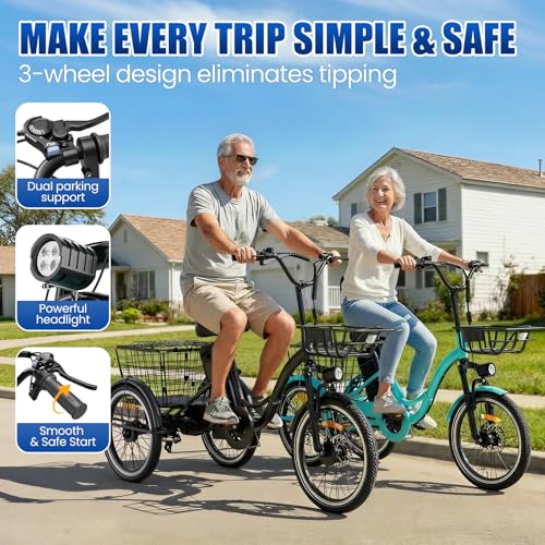 Electric Tricycle for Adults, Peak 1200W Electric Trike,