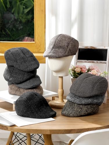 Image of Newcotte Newsboy Cap for Men Paper Boy Hat | Flat Newsies Hat, Irish Beret Hat,Boinas Para Hombre, Classic Herringbone for Cabbie Driving Hunting
