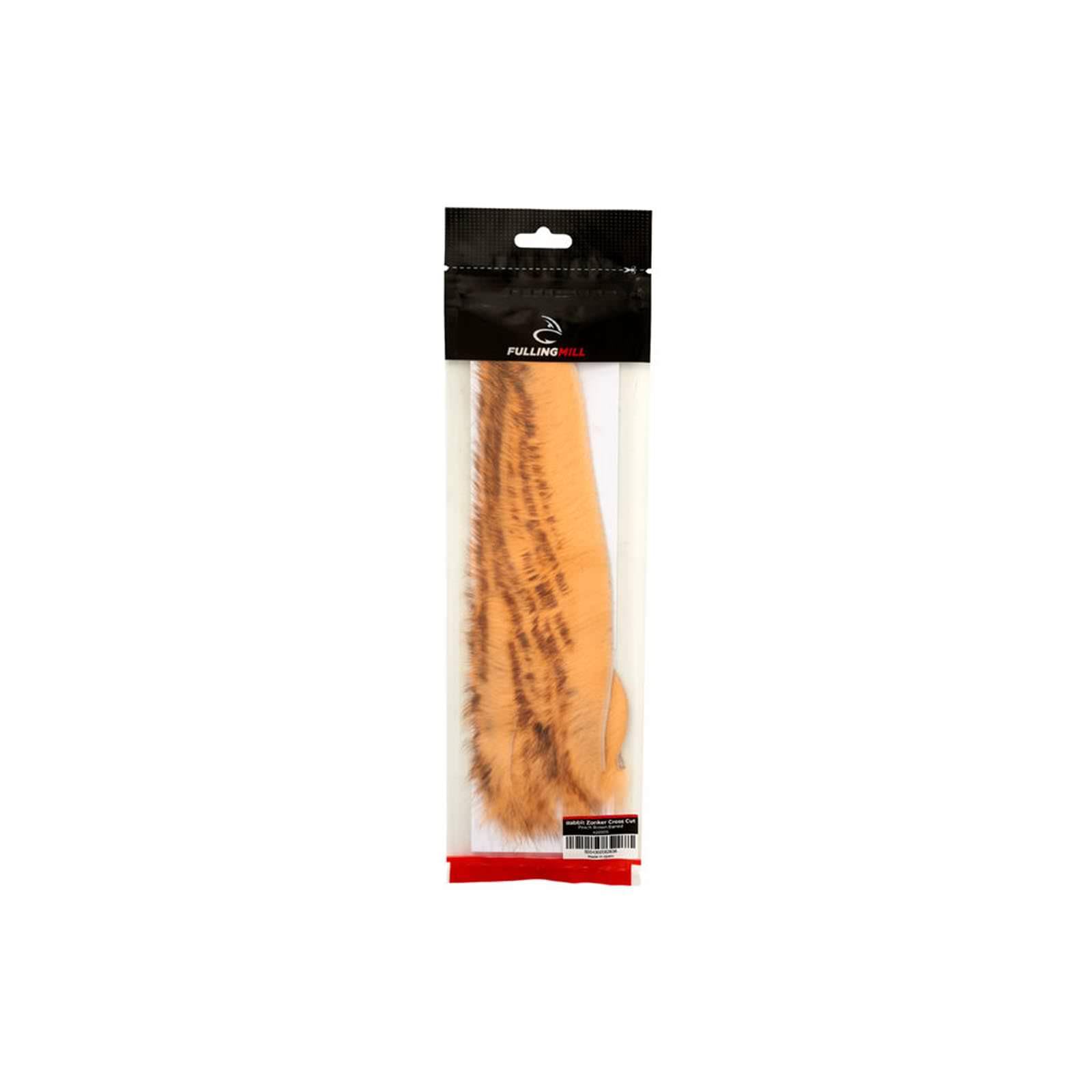 Fulling Mill Rabbit Zonker Cross Cut (Peach Brown Barred)