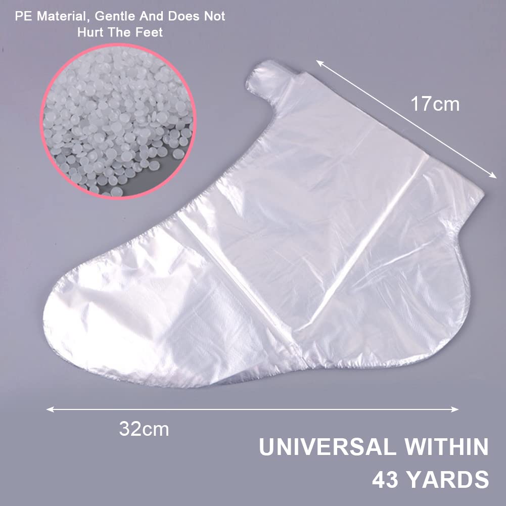 Usa E Getta Spa Stivaletti,Stivaletti Paraffina Bagno,Stivaletti usa e getta in plastica trasparente,Per Pedicure Hot Spa Cera Trattamento Piedi Covers Borse（100pcs）