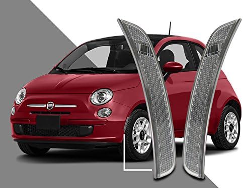DEPO Front Euro Clear Bumper Side Marker Reflector Light fit for 2011-2017 Fiat 500