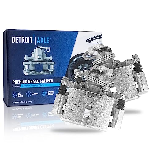 Image of Detroit Axle - Rear Disc Brake Rotors Calipers w /Brackets For Buick Terraza