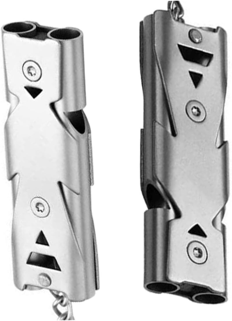 Emergency Whistle Keychain Outdoor Double Tubes Signal Whistle for Camping Hiking 2PCS Outdoor Emergency Whistle Whistle : Sports & Outdoors