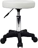FURWOO Round Rolling Stool with Wheels Height Adjustable Spa Stool for Salon Massage Home Kitchen White