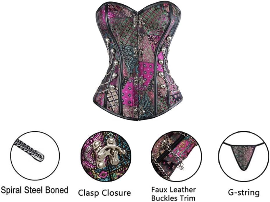 Bustier In Pizzo Steampunk Gotico Con Stecche - Corsetto Modellante Donna Per Cosplay, Feste, Serate Sexy