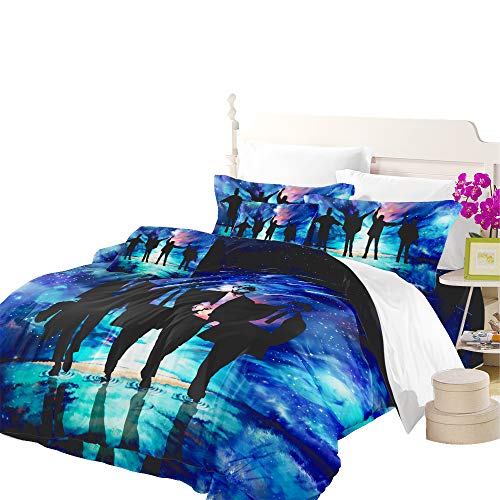 no!no! Beatles Bedding 3 Pieces King Size Cartoon Duvet Cover Quilt with The Picture of Beatles +1 Pillowcase - Les Beatles, Paul McCartney, John Lennon, RIngo Starr, George Harrison no!no! Beatles Bedding 3 Pieces King Size Cartoon Duvet Cover Quilt with The Picture of Beatles +1 Pillowcase