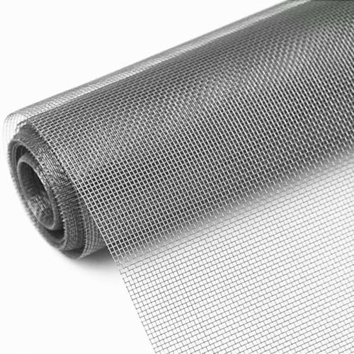 ASGRADO Mosquitera de Fibra de Vidrio, Malla para Ventanas y Puertas, DIY Cortada a Medida. (Gris, 1.4x3m)