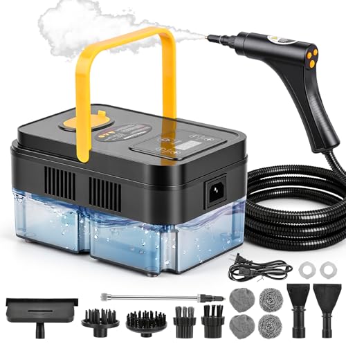 Vaporeta Limpieza Hogar 2500W,Vaporeta con 14 Accesorios,6 Niveles Ajustables, Calentamiento Rápido de 15s,Depósito de Agua de 1.2L, Vapor a 120 °C, Para Automóviles, Hogar, Cocina, Ventanas, Pisos