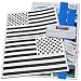 Az Auto Graphics (Matte Black 4" x 7") Two US American Flag Decal Sticker Die-Cut Subdued Jeep Car Truck