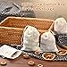 20 Pcs Muslin Bags with Drawstring, Reusable Tea Bags, Spice Bags for Cooking Soup/Herb/Loose Leaf Tea, Natural Cotton Small Cheese Cloth Bag for Straining, Sachet Bags Empty, 4 X 3 Inches