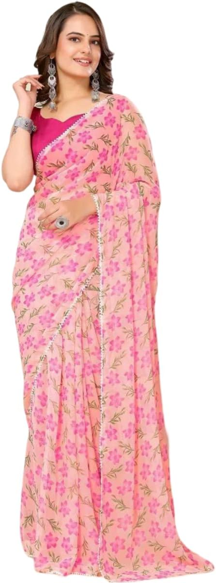DIVUSReady to wear Pre draped Prestitched one min readymade Designer Parywear saree with Unstitch Blouse