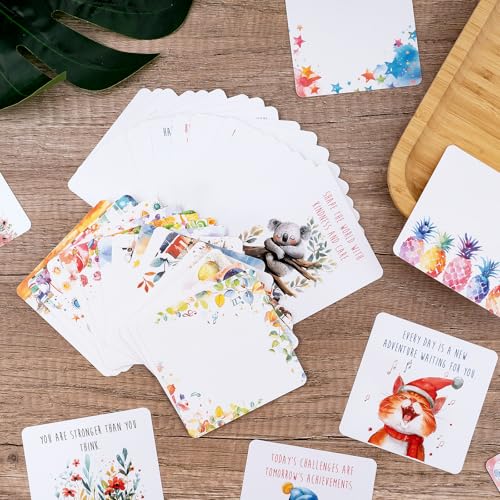Fantasyon Positive Affirmations Cards, 60 PCS Inspirational Motivational Cards for Teens Adults, Lunch Box Notes for Kids,Encouragement Mini Note Cards for Employees, Coworkers, Students