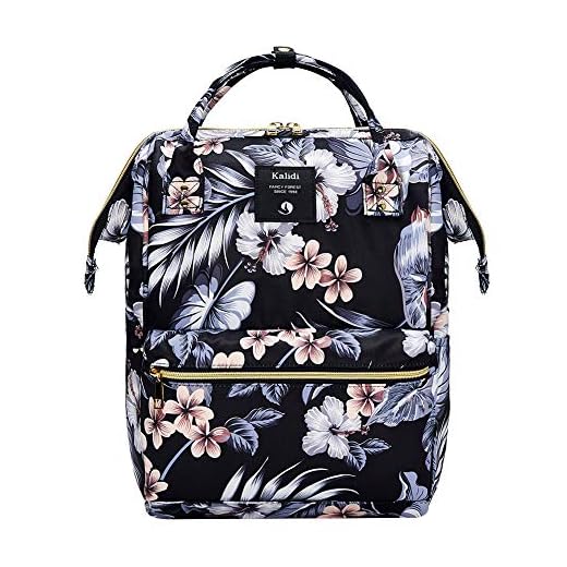 KALIDI Mochila para portátil Mochila Escuela Vintage Mochila de Viaje Resistente al Agua Que se Ajusta a la computadora portátil de 15 Pulgadas para niños, niñas y Hombres, Mujeres,Flor de Tinta