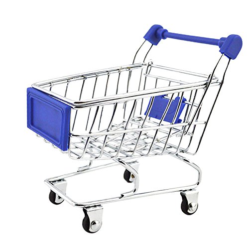 Harilla Spielzeug Einkaufswagen Aufbewahrungswagen Kind Rollenspiel Spielzeug Geschenk Supermarkt Hand , Dunkelblau