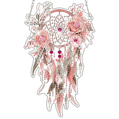 Strass acrylique 5D rose en kit art diamant pour pendentif mural lumineux