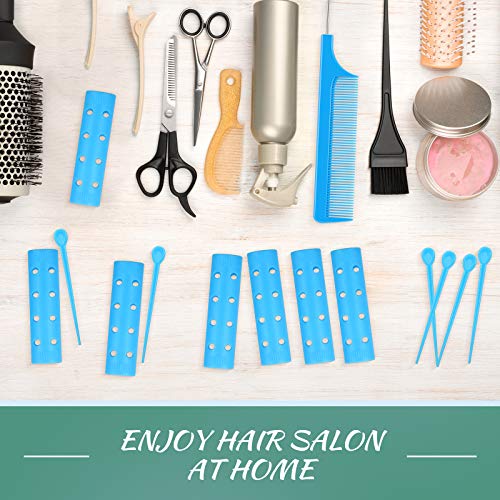 Small Size Hair Roller Includes 28 Plastic Smooth Hair Rollers 0.63 Inch/ 1.6 Cm Hair Curlers With Steel Pintail Comb For Short Hair Long Hair Hairdressing Styling Tools, Blue #TOP6
