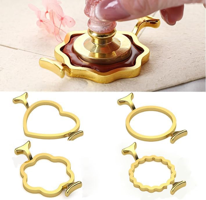 4pcs Metal Sealing Wax Molds for 25mm Wax Seal Stamp, Wax Seal Molds