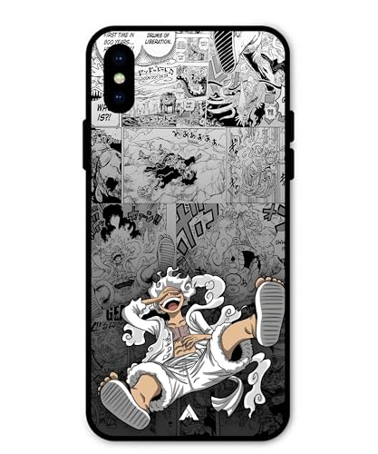 Image of Premium Anime 2 Case for iPhone X (Glossy Finish) Soft-Touch Metal TPU Back Cover, Shockproof, Designer, Aesthetic Mobile Phone Case