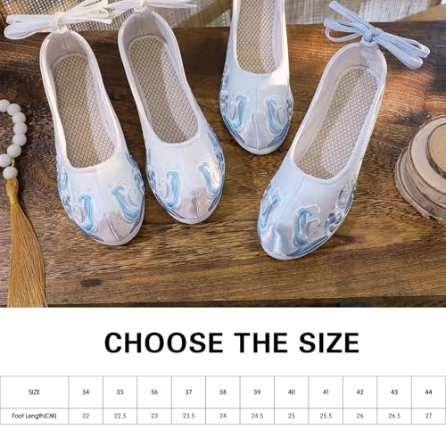 Women Chinese Style Shoes Silk Flats Vintage Pearl Mary Jane3