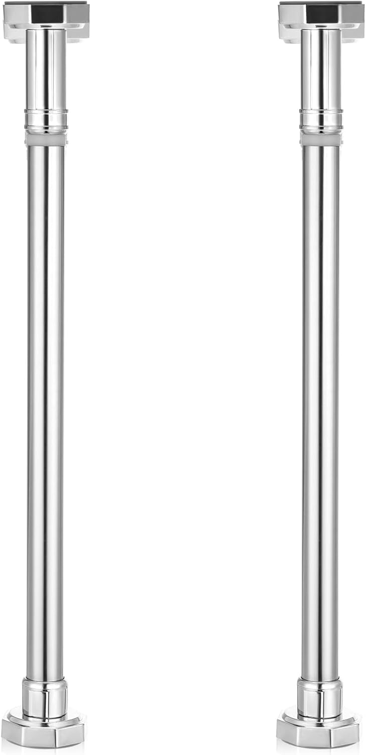 2 Pcs Undermount Sink Brackets, Adjustable Stainless Steel Sink Support Pole, No Drill Mounting and Repair Kit for Kitchen, Bathroom, 19.7-31.5 Inches