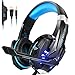 PS4 Headset, INSMART Gaming Headsets for Xbox One, PC, Enhanced Surround Sound, Updated Noise Cancelling Mic Headphones, Soft Breathing Earmuffs, Mute & Volume Control for Nintendo Switch Laptop
