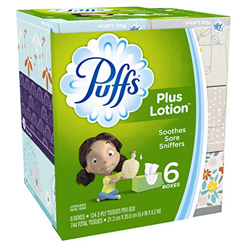 Puffs Plus Lotion Facial Tissues, Cube, 18 Boxes - Thumbnail 5
