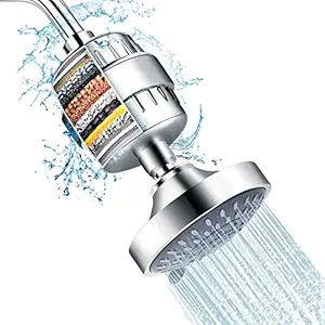 FEELSO High Pressure 5-mode Filtered Shower Head - No.1 Sales in US&EU - 15 Stage Shower Head Filter for Hard Water for Remove Chlorine and Harmful Substances - ? (Chrome)