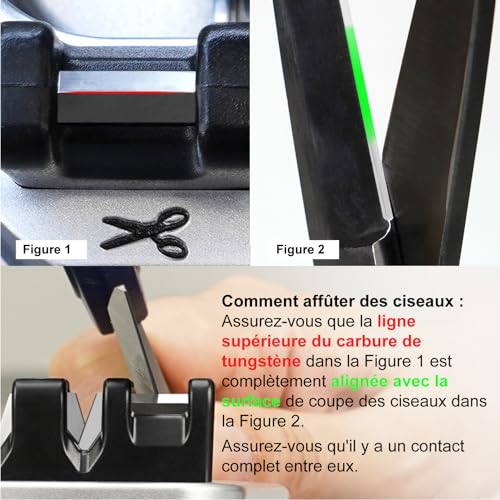 SHARPAL 191H Aiguiseur de couteaux et ciseaux de cuisine pour couteaux droits et dentelés, outil d'aiguisage de couteaux à 3 niveaux, pour réparer et restaurer les lames, Affuteur Couteau – vue 4
