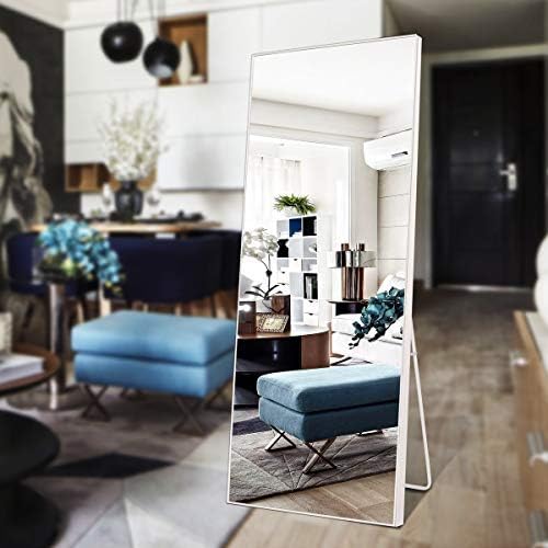 H & A Hans & Alice Large Full Length Floor Mirror, Free Standing Dressing Mirror Bedroom 65"x24" (White) …