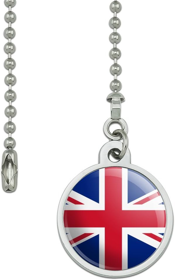 GRAPHICS & MORE United Kingdom Great Britain Union Jack Country Flag Ceiling Fan and Light Pull Chain