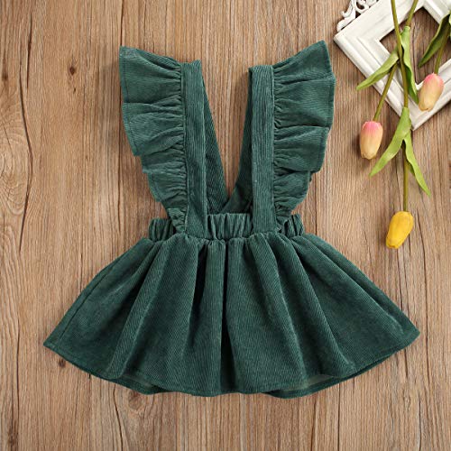 Image of Specialcal Baby Girls Velvet Suspender Skirt Infant Toddler Ruffled Casual Strap Sundress Summer Outfit Clothes