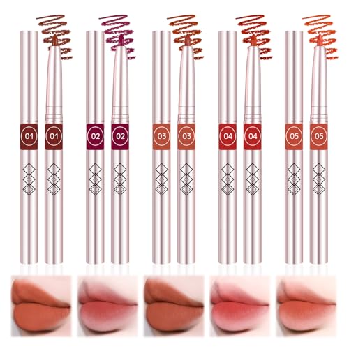 HASAIKA Labiales Mate Larga Duracion, Perfilador Labios, Set de Maquillaje de Lápiz Labial,Labial Permanente para Mujer Regalo San Valentín Cumpleaños