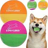 EXPAWLORER Dog Flying Disc & Tennis Balls Set - Dog Water Toys for Dog Interactive Toys and Squeaky