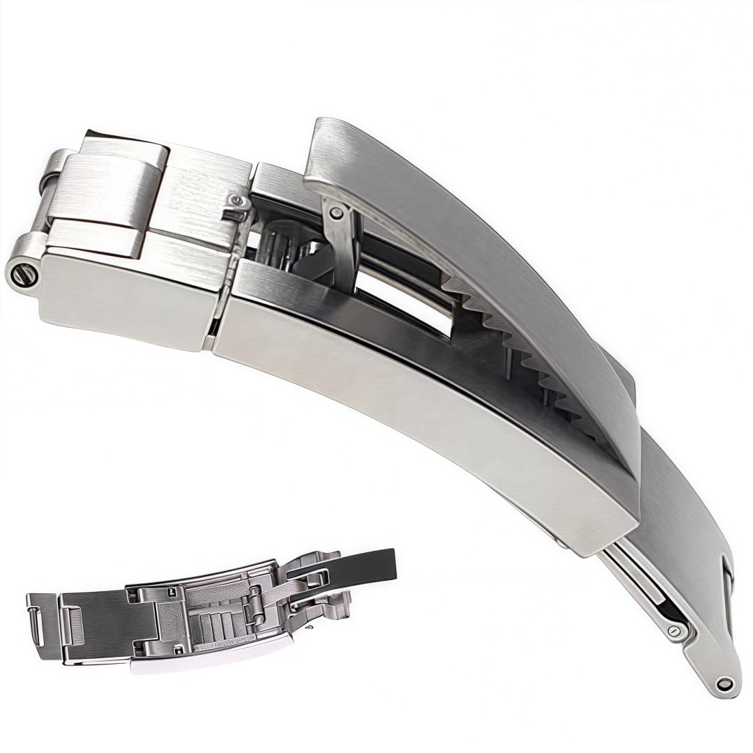 16mm Acciaio Inox Disimpegno Orologio Fibbia, Cinturino Orologio Ricambio Bloccaggio a Scorrimento Cerniera per Rolex Daytona Sub Oyster Deepsea