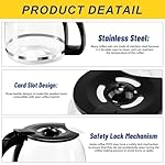 12-Cup Glass Coffee Carafe Replacement Pot Compatible with Mr Coffee, Black & Decker and 12 Cup Kitchenaid Carafe Black with Close Handle, Replacement for PLD12, PLD12-RB, PLD12-NP - Image 3
