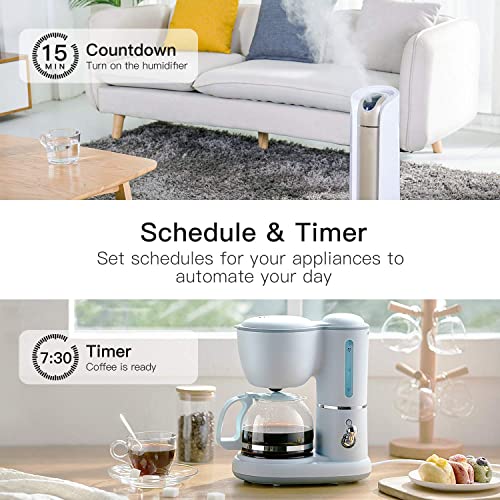 Image of TREATLIFE Smart Plug, 2.4GHz 15 Amp WiFi Smart Outlet with Child Lock and Vacation Mode, Reliable WiFi Connection, Compatible with Alexa and Google Assistant, No Hub Required, Remote Control,1 Pack
