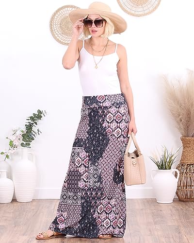 Image of Popana Long Maxi Skirt for Women, Flowy Long Skirts for Women | High Waisted Soft Trendy Rayon, Sundress Convertible Skirt, Long Length Bodycon Maxi Skirt, Petite and Plus Size