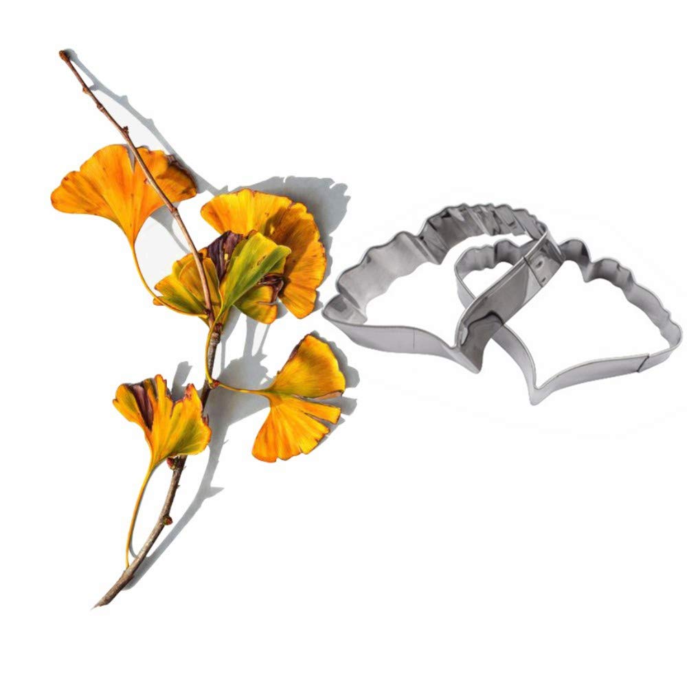 AK ART KITCHENWAREGum Paste Flower Tools Ginkgo Leaf Cutter Set Cake Decorating Tools Stainless Steel Fondant Cutters for Bakery